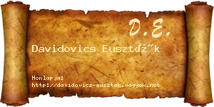 Davidovics Euszták névjegykártya
